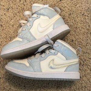 Nike Kids' Jordan’s Cream and Light Blue Sneakers size 11